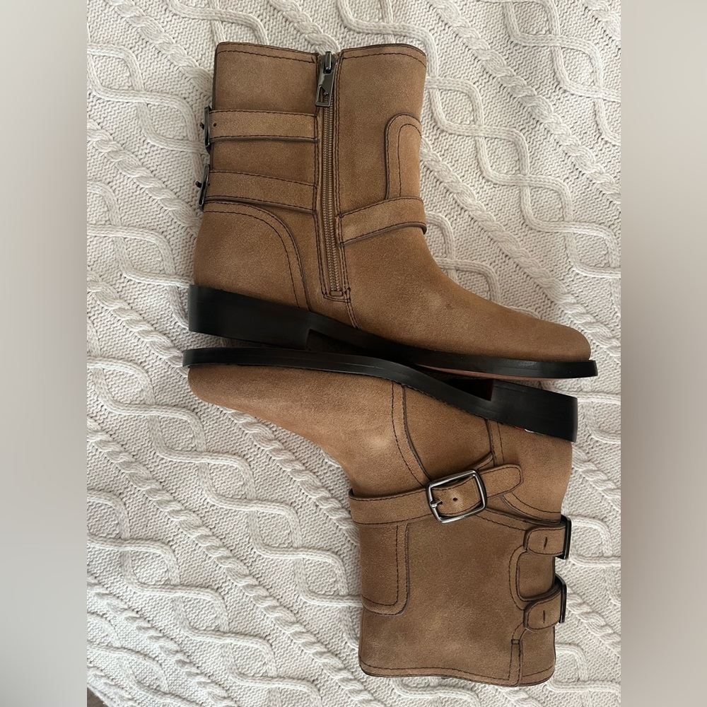 Franco Sarto Taupe Suede Zip-up Boots Women’s Size 8 - Picture 5 of 16